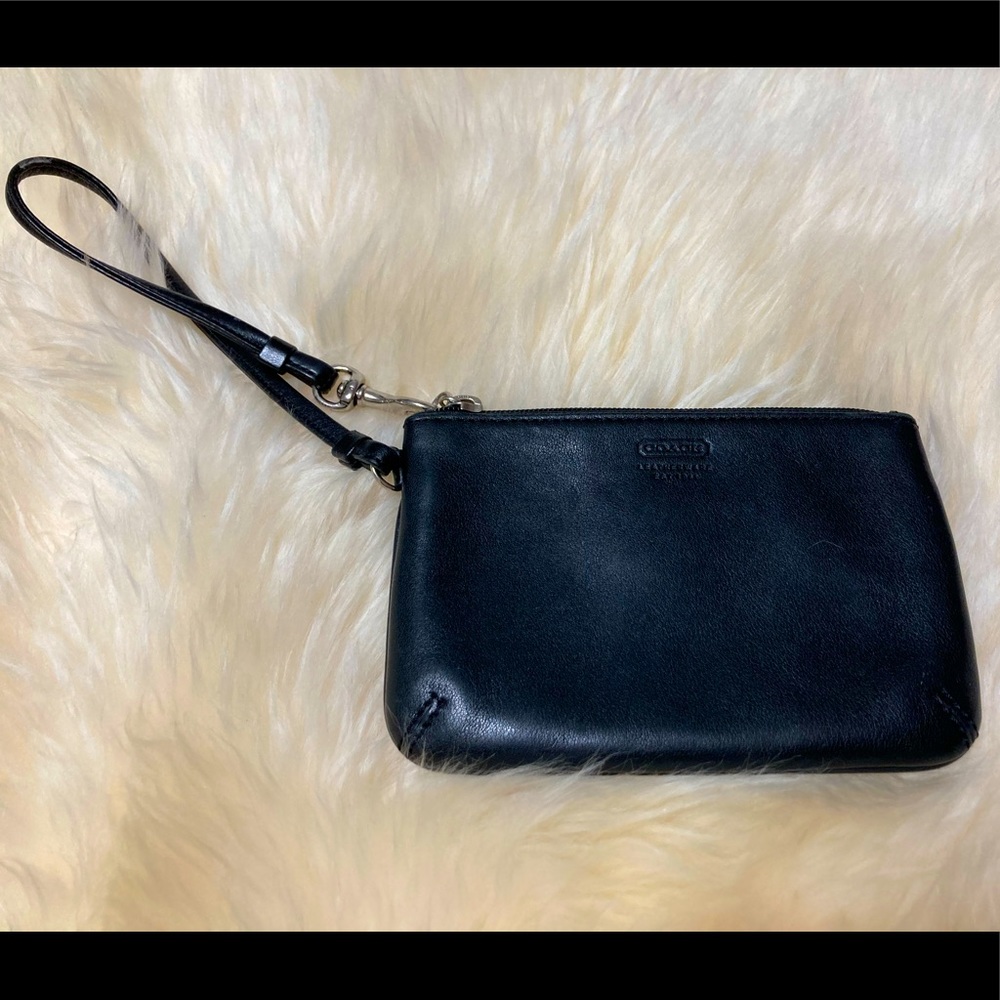Coach Black Leather Wristlet